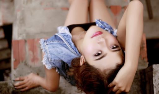 Above Tits Erotic Asian Girl Photo From