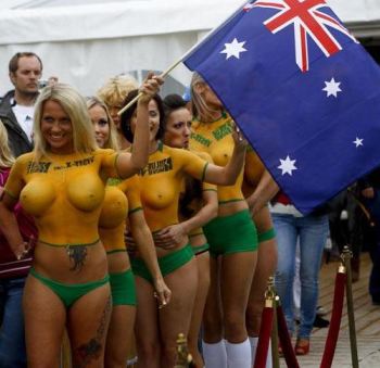 Hot Soccer Fan Body Paint
