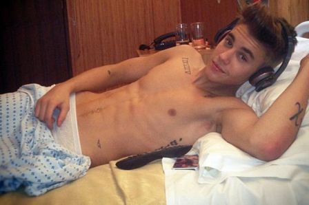 Justin Bieber Shirtless Hospital