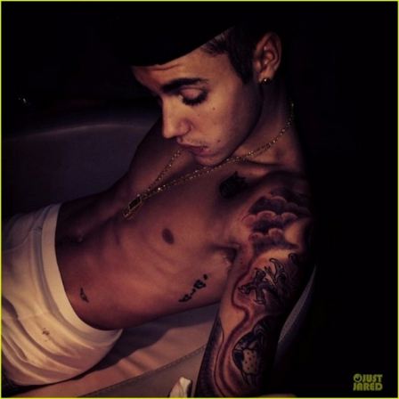 Justin Bieber Shirtless Tattoos
