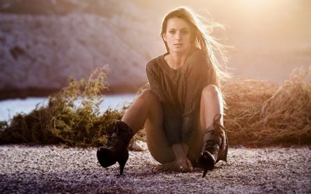 Long Boots High Heels Sunshine Wind Sexy Legs Girl