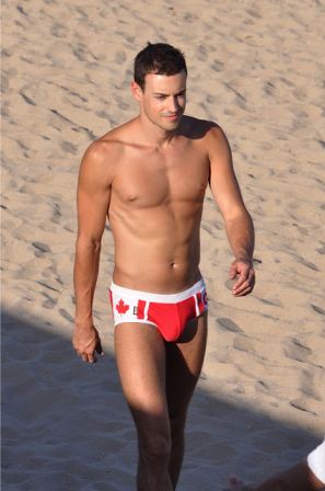 Men In Swim Trunks With A Boner