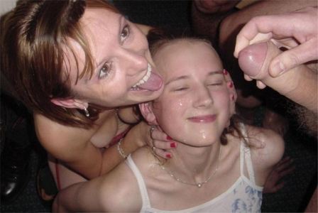 Mother Daughter Bukkake Cum