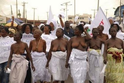 Naked African Women Protest