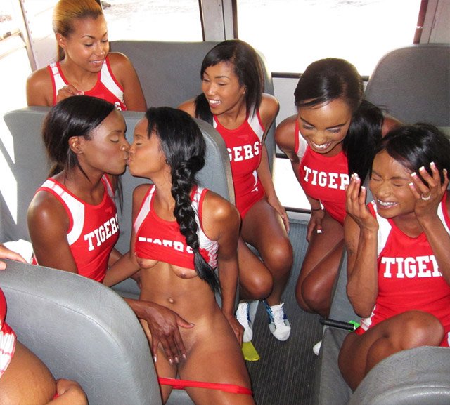 Naked Black Cheerleaders On A Bus Porn Pics