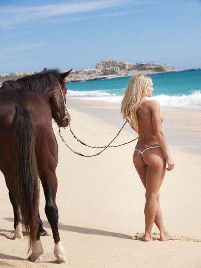 Naked Girl And A Horse