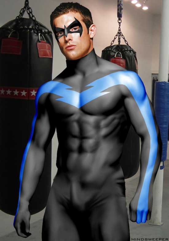 Nude Male Superhero Body Paint