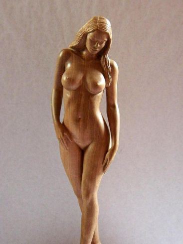 Nude Woman Wood Carving Sculpture