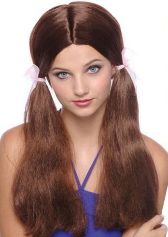 Pigtail Girl With Brown Hair