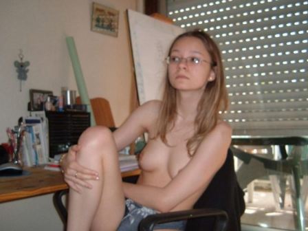 Real Geek Teen Girl Playing