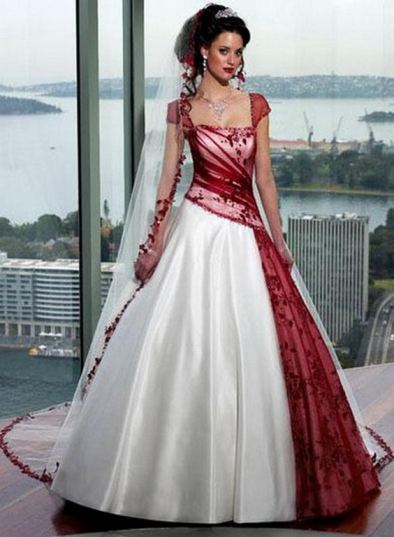Red And White Wedding Dress
