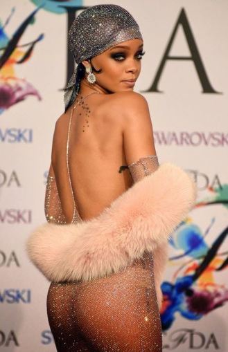 Rihanna See Through Dress Awards