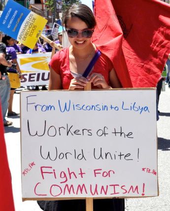 Seiu Marches With Communists