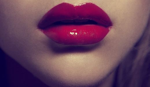 Shiny Red Lips Sexy