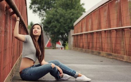 Short Shirt Skinny Jeans Girl Asian Street
