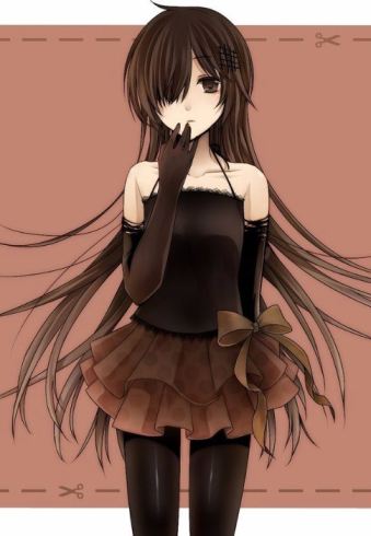 Shy Anime Girl With Brown Hair