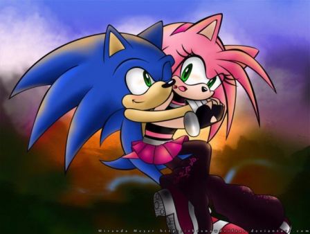 Sonic And Amy Hugging