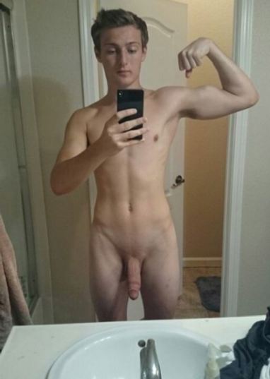 Teen Boys Flexing Biceps Muscle