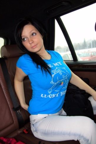 Teen Girl Changing In Car