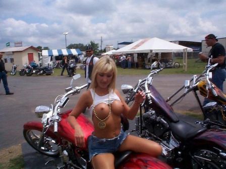 Topless Biker Chick Bike Week