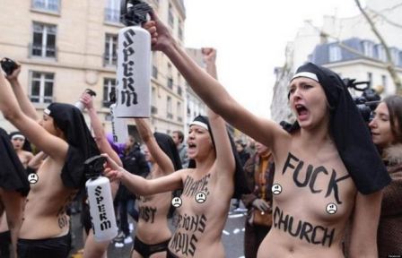 Topless Nuns Anti Gay Marriage Protest Paris
