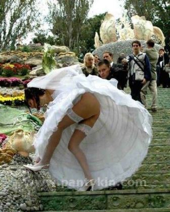 Upskirt No Panties Wedding Dress