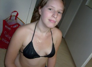 Amateur Cum On Her Shirt
