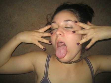 Amateur Open Mouth Waiting Cum