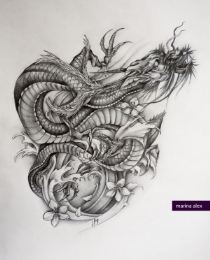 Asian Dragon Tattoo Sketches