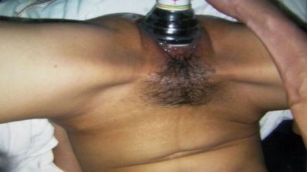Asian Girl Shoplifts Bottle In Her Body