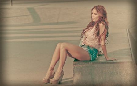 Beautiful Long Legs Denim Shorts Usa Flag Girl