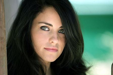 Beautiful Women Black Hair Green Eyes