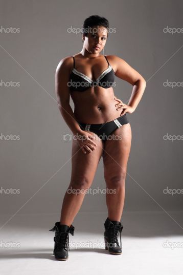 Black Plu Size Lingerie Models