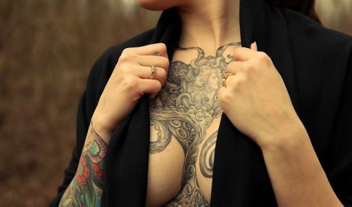 Breast Tattoo Girl Erotic