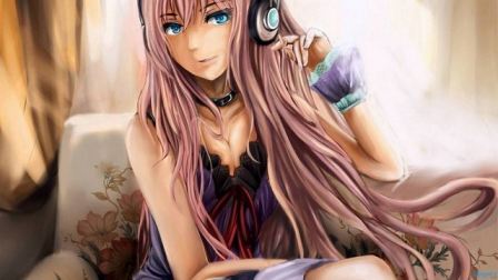 Cute Anime Girl With Headphones