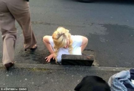 Girl Stuck In Drain