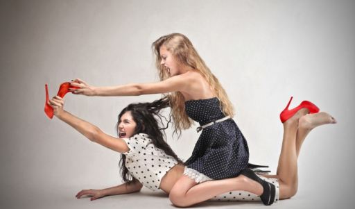 Hair Girl Fight Heel Conflict Quarrel Shoes