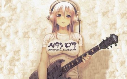 Headphones Girl Guitar Anime