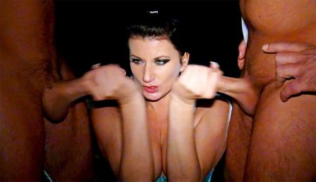 Horny Piss Whore Gets Double Teamed