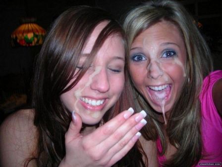 Girls Laughing With Cum Facial