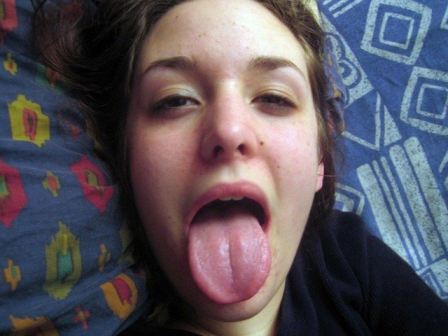 Cum On Tongue In Her Mouth Open