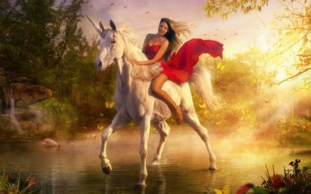 Girl Riding Unicorn