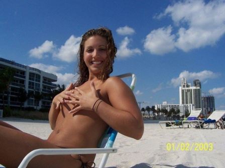 Happy Girl Covers Her Tits With Hands