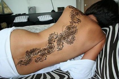Henna Back Tattoo Designs For Women