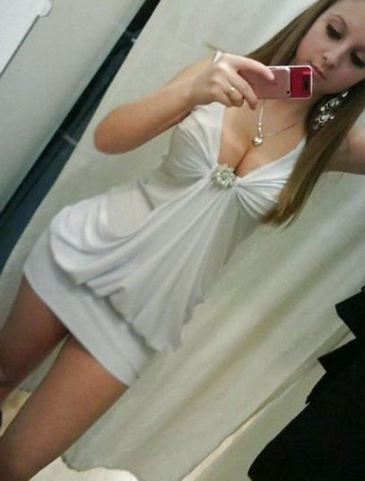 cute teen girl tight dress selfie