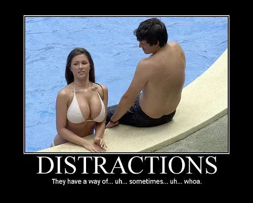big tits distraction
