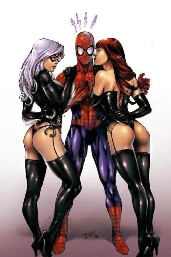 black cat mary jane and spider man