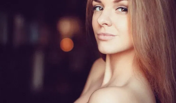 brown eyes naked long hair blonde erotic shoulders girl