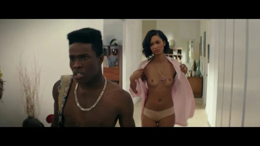 chanel iman sexy topless in undies